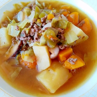 牛ひき肉と野菜のスープ